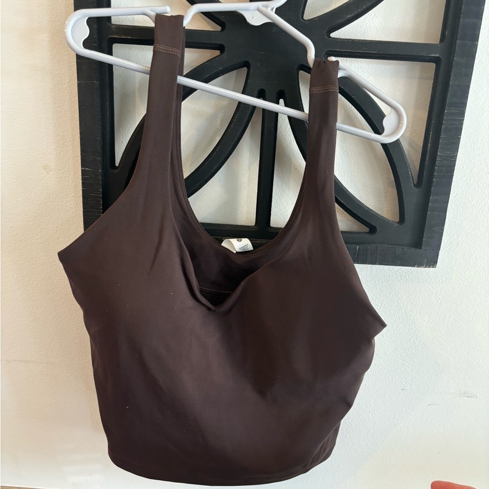 Size large, brown crop top/sports bra